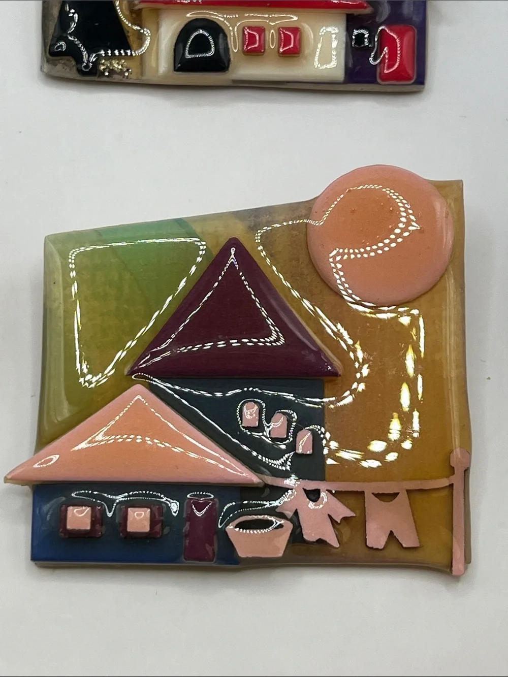 Vintage 80’s House Pins by Lucinda - Set of 4